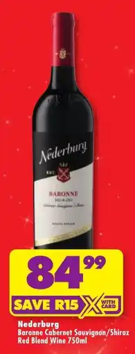 Shoprite Liquor Nederburg Baronne Cabernet Sauvignon/Shiraz Red Blend Wine offer