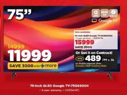 HiFi Corp 75-Inch QLED Google TV-75Q6600H offer