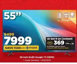HiFi Corp 55-Inch QLED Google TV-55P8K offer