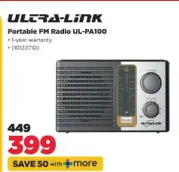 HiFi Corp ULTRA-LINK Portable FM Radio UL-PA100 offer