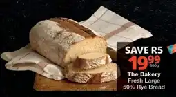 Checkers The Bakery Fresh Large 50% Rye Bread offer