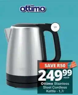 Checkers Ottimo Stainless Steel Cordless Kettle offer