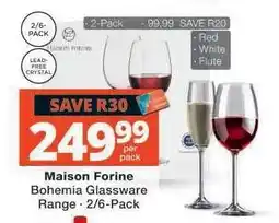 Checkers Maison Forine Bohemia Glassware Range offer