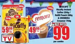 Boxer NESCAFÉ Ricoffy Instant Coffee 250g / Refill Pouch 280g & CREMORA Creamer 750g offer