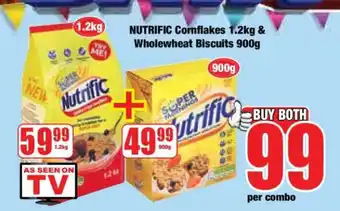 Boxer NUTRIFIC Cornflakes 1.2kg & Wholewheat Biscuits 900g offer
