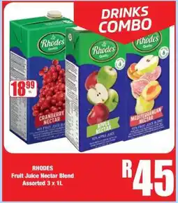 Boxer RHODES Fruit Juice Nectar Blend Assorted 3 x 1L offer