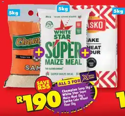Shoprite Champion Samp White Star Super Maize Meal Sasko Cake Wheat Flour offer