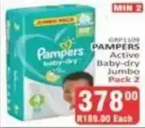 KitKat Cash and Carry Pampers Active Baby-dry Jumbo Pack 2 offer