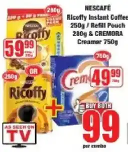 Boxer NESCAFÉ Ricoffy Instant Coffee & CREMORA Creamer offer