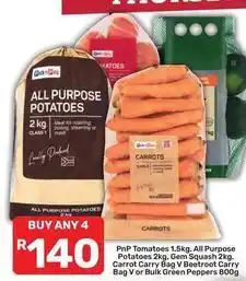 Pick n Pay Hypermarket Potatoes, tomatoes, gem squash, beetroot, carrot carry bag offer