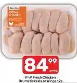 Pick n Pay Fresh chicken drumsticks or wings offer