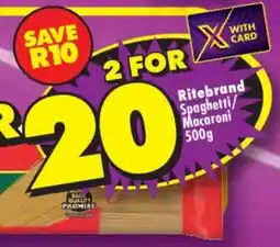 Shoprite Ritebrand Spaghetti/Macaroni offer