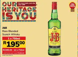 Jumbo J&B Rare Blended Scotch Whisky offer