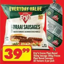 Shoprite Fry's Frozen Plant-Based Slicing Sausage 380g/Frozen Plant-Based Sausages offer