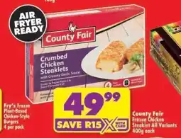 Shoprite County Fair Frozen Chicken Steaklet All Variants 400g each offer