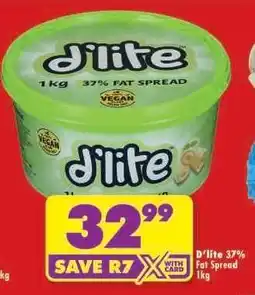 Shoprite D'LITE 37% FAT SPREAD 1kg offer