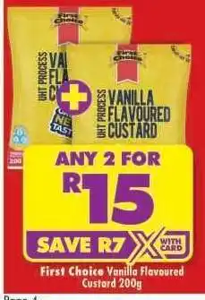 Shoprite First Choice Vanilla Flavoured Custard 200g offer