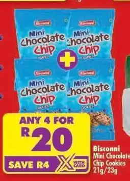 Shoprite Bisconni Mini Chocolate Chip Cookies 21g/23g offer