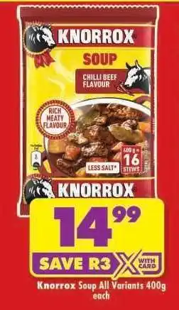 Shoprite Knorrox Soup All Variants 400g offer