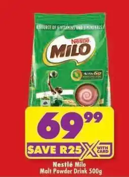 Shoprite Nestlé Milo Malt Powder Drink 500g offer