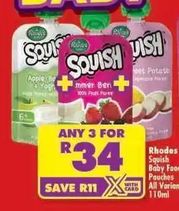 Shoprite Rhodes Squish Baby Food Pouches offer