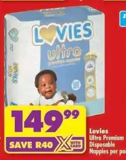 Shoprite Lovies Ultra Premium Disposable Nappies per pack offer