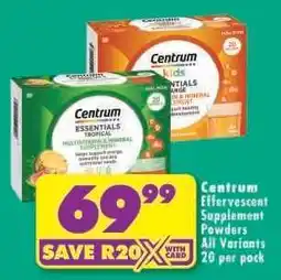 Shoprite Centrum Effervescent Supplement Powders offer
