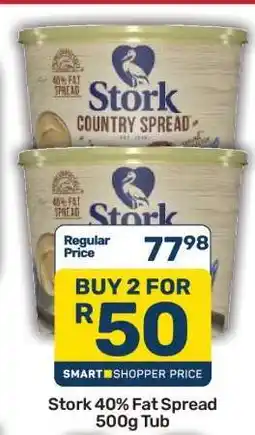 Pick n Pay Stork 40% Fat Spread 500g Tub offer