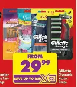 Shoprite Gillette Disposable Razors Range offer