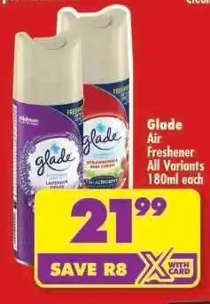 Shoprite Glade Air Freshener All Variants 180ml each offer