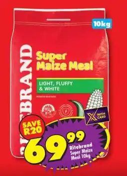 Shoprite Ritebrand Super Maize Meal 10kg offer