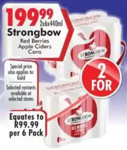 Prestons Strongbow Red Berries Apple Ciders Cans offer