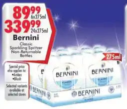 Prestons Bernini Classic Sparkling Spritzer Non-Returnable Bottles offer