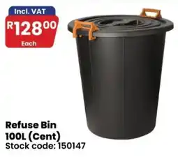 Africa Cash and Carry Refuse Bin 100L (Cent) offer