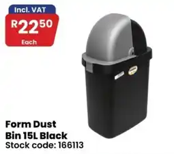 Africa Cash and Carry Form Dust Bin 15L Black offer