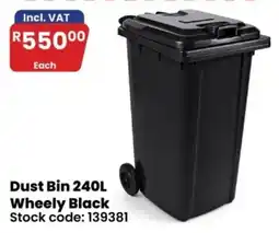 Africa Cash and Carry Dust Bin 240L Wheely Black offer