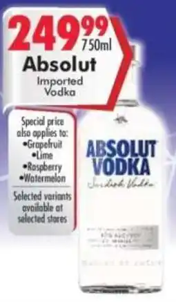 Prestons Absolut Vodka offer