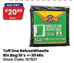 Africa Cash and Carry Tuff One RefuseWheelie Bin Bag 10's +-20 Mic offer