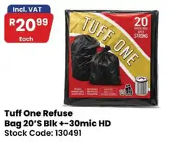 Africa Cash and Carry Tuff One Refuse Bag 20'S Blk offer