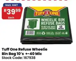 Africa Cash and Carry Tuff One Refuse Wheelie Bin Bag 10's +-40 Mic offer