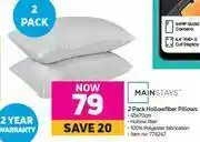 Game Mainstays 2 Pack Hollowfibre Pillows-45 x 70cm offer
