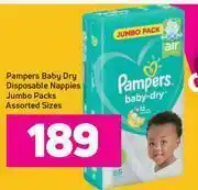 Game Pampers Baby Dry Disposable Nappies Jumbo Packs Assorted Sizes offer