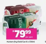 Hunters Dry/Gold Cans-6 x 300ml Per Pack
