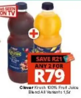 Clover Krush 100% Fruit Juice Blend All Variants