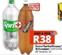 Checkers Fanta/Sprite/Stoney/Schwappes Soft Drink offer