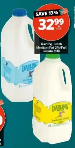 Checkers Darling Fresh Medium Fat 2%/Full Cream Milk offer