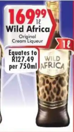 Prestons Wild Africa Original Cream Liqueur offer