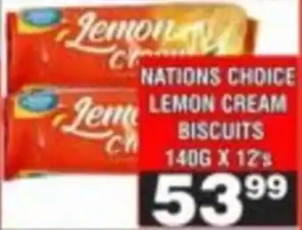 Advance Cash n Carry NATIONS CHOICE LEMON CREAM BISCUITS offer
