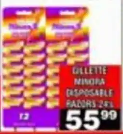 Advance Cash n Carry Gillette Minima Disposable Razors offer