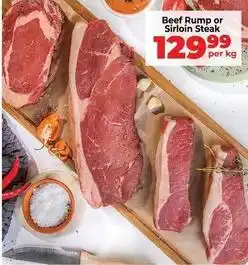 Beef rump or sirloin steak